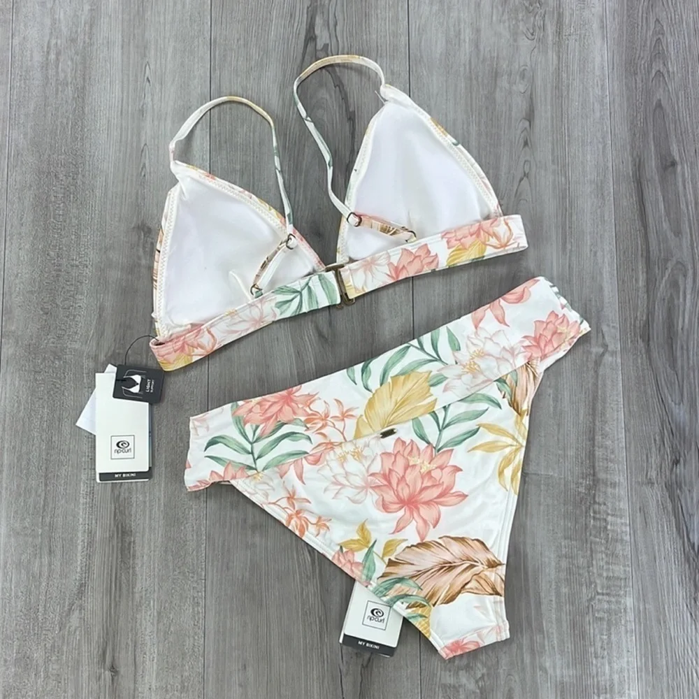 ☀️RIP CURL☀️ LA BONITA AXED TRI HI WAIST CHEEKY BIKINI SET